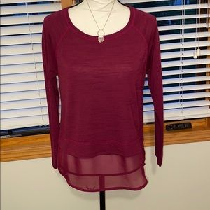 Long sleeve top with sheer bottom
